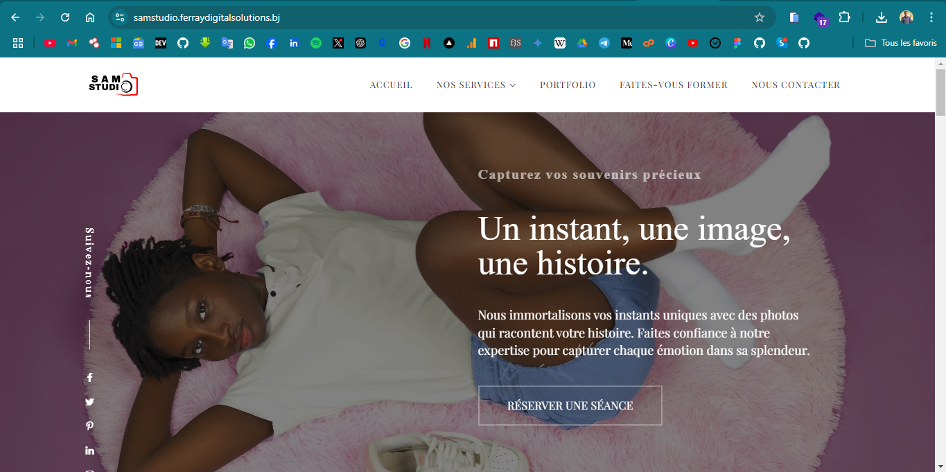 Site web du studio de photographie Samstudio